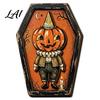 Indoor Outdoor Festive Accents Vintage Halloween Wooden Decor Coffin-Shaped Tabletop Ornaments Freestanding & Hanging Decorations for Home Ornament