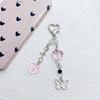 Милая цепочка для мобильного телефона с бабочкой и сердечком, милый брелок для ключей, рюкзак с пряжкой, подвеска, сумка, подвесные украшения, подарок для девочки