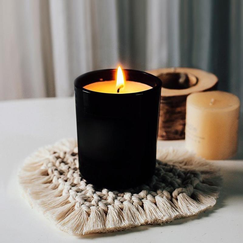 Хлопковая веревка в богемном стиле, коврик для чашки, хлопковая подставка ручной работы в форме сердца, однотонный коврик для чашки, подставка под чашку, украшение дома