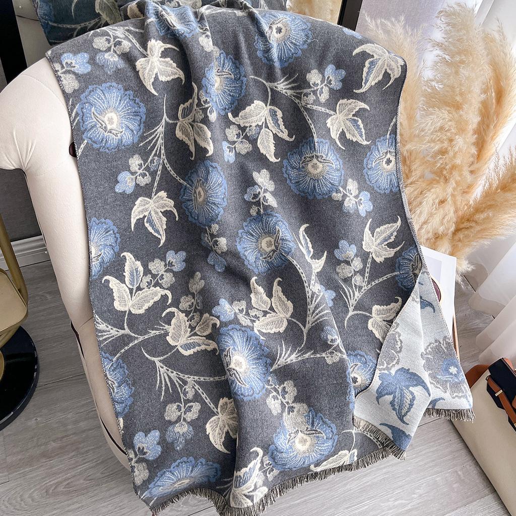 Dandelion Autumn And Winter Imitation Cashmere Scarf Women'S Winter Double-Sided Thickened Neck Protection Scarf Air Conditioner Cape