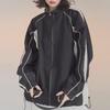 Women's Contrast Color Stand Collar Windbreaker Jacket - Spring/Autumn 2023