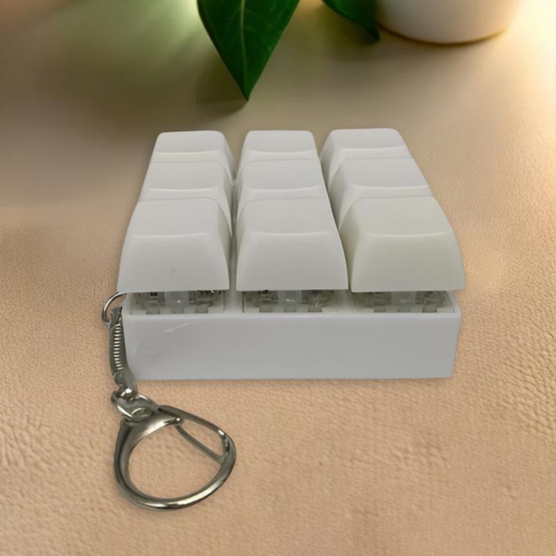 New 9 Keys Mechanical Keyboard Axis Tester Fidget Key Toy Stress Relief Button with Keycap Keychain Toy Gift for Fun And Relief