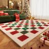 Christmas Diamond Pattern Living Room Carpet Red And Green Classic Colour Scheme Living Room Bedroom Carpet Home Decor