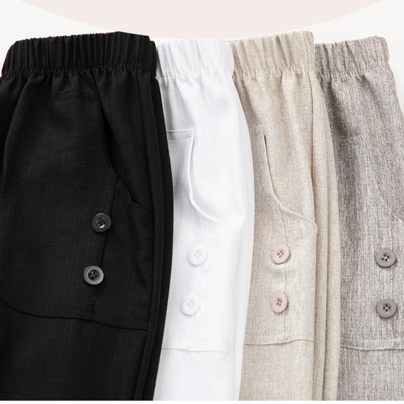 Женские весенние повседневные удобные брюки из хлопка и льна, модные белые, бежевые женские свободные и прямые брюки