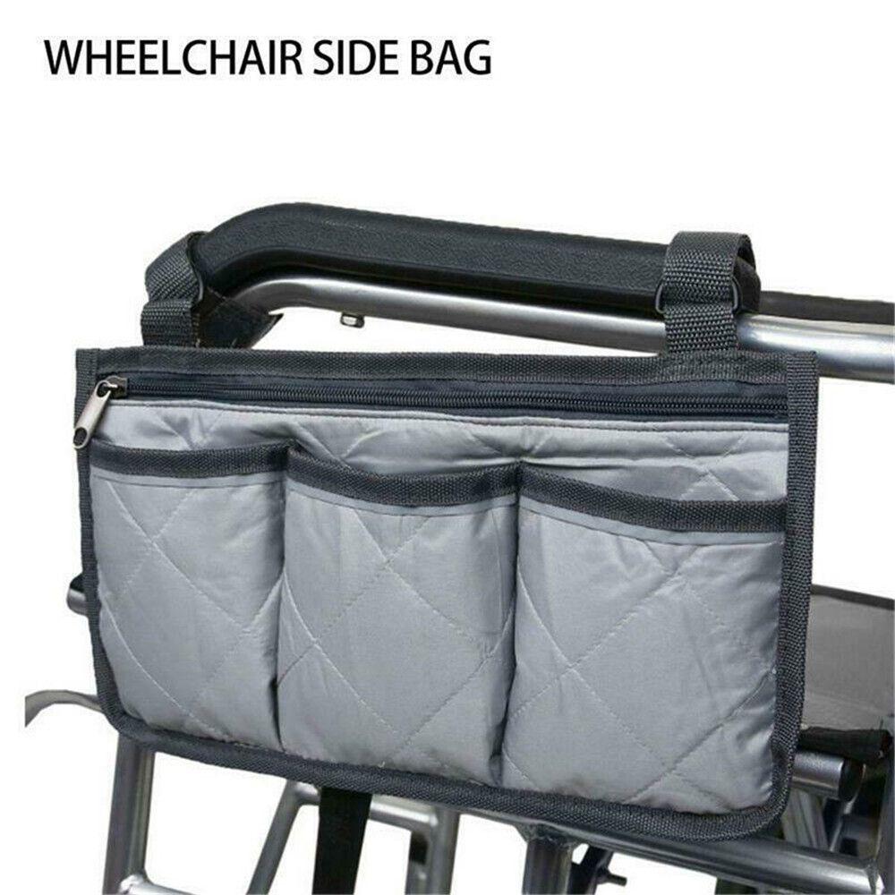 Portable Multi-pocketed Durable Pocket Organizer Storage Bag Armrest Pouch Wheelchair Side Bag