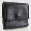 Chanel Кошелек COCO Mark с двойным сложением A13456 Двусторонний из черной телячьей кожи Женский Б/У