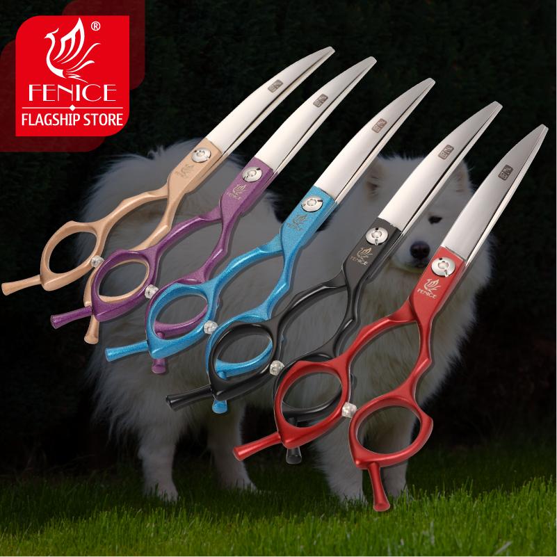 Fenice 6.5 /7.0дюймов Jp440c Изогнутые&Прореживающие&Прямые Ножницы Ножницы для Груминга Собак Товары для Груминга Животных Собака Кошка