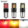 Автомобильная светодиодная лампа BA15S P21W 1156 1157 24SMD T20 7440 7443 Светодиодная нашивка для автомобиля, задний боковой индикатор, стоп-сигнал, белый, красный, желтый, постоянный ток 12 В