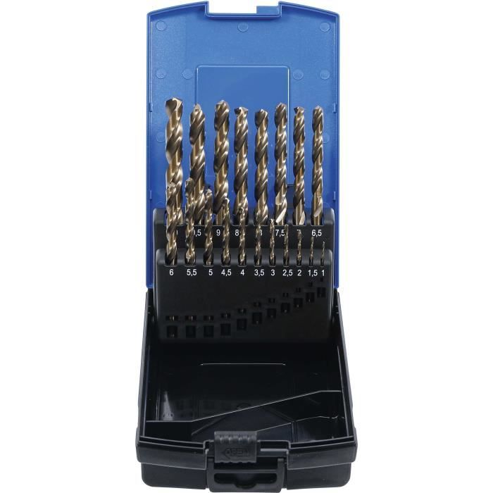 Boîte de forets hélicoïdaux - BGS - HSS-G M35 - Acier de cobalt - 1 à 10 mm