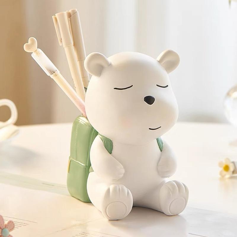 Silicone Mold Bear Backpack Pen Holder Mould Epoxy Resin Moulds Pen Container Making Molds for Enthusiasts