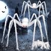 Horror Giant Hairy Spider Realistic Scary White Spider Props with Red Eyes for Haunted House Halloween Decoration 30/90/150 Cm