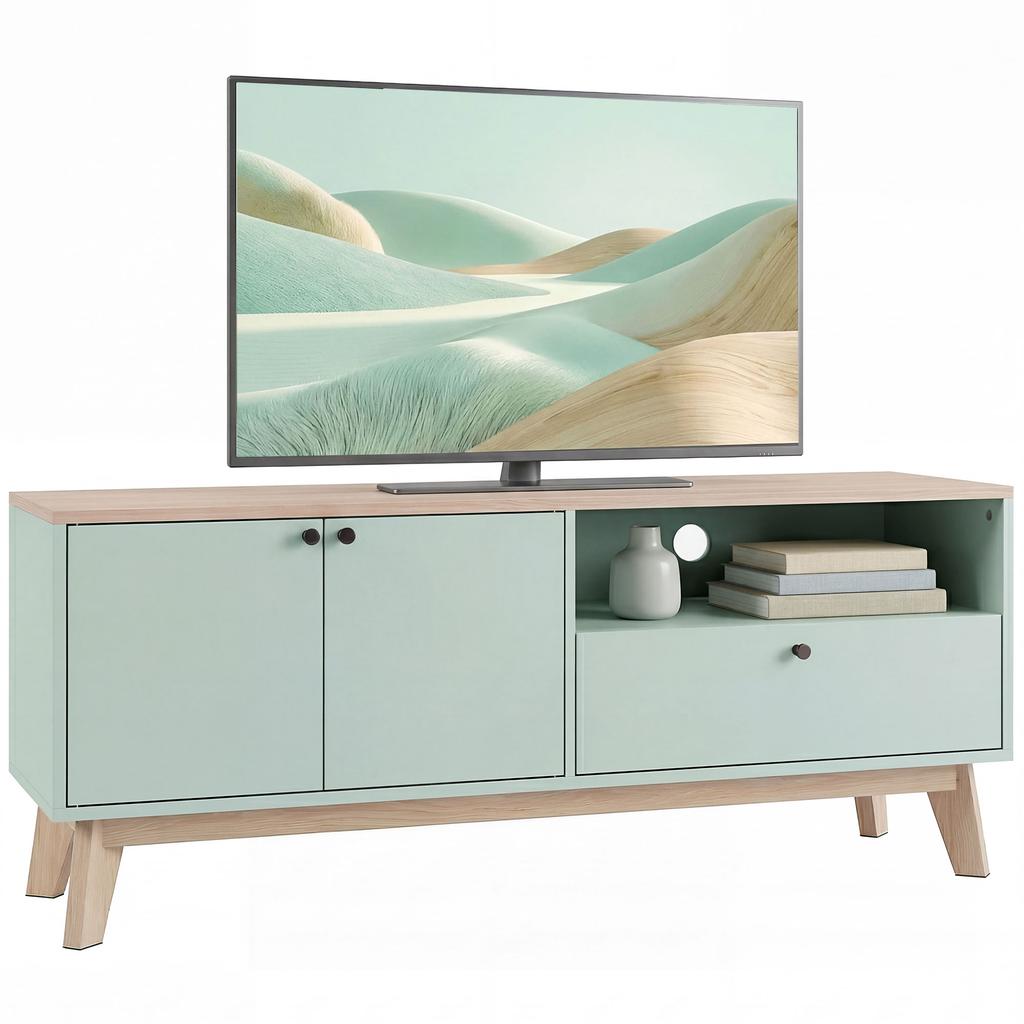 TV Stand Cabinet for Television up to 36 Inch, Modern TV Unit with 2 Doors, Entertainment Center with Adjustable Shelf