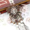 Crystal Brooch Bohemian Women's Brooch Antique Gold Color Ethnic Wedding Dress Bride Jewelry  Brooch