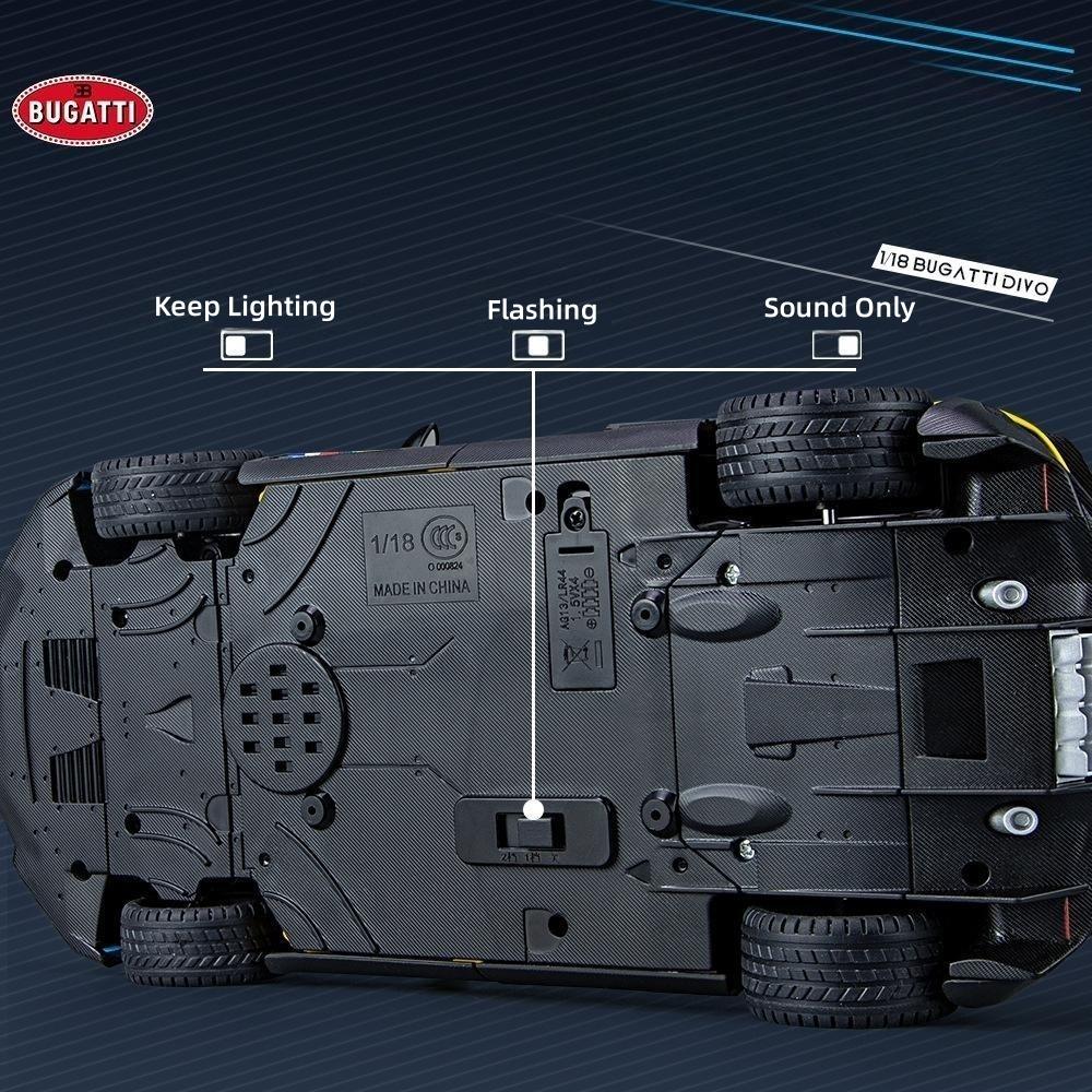 1/18 Bugatti Divo Super Toy Car Model Diecast Miniature Racing Model Doors Opening Sound Light Collection Gift for Boy Children