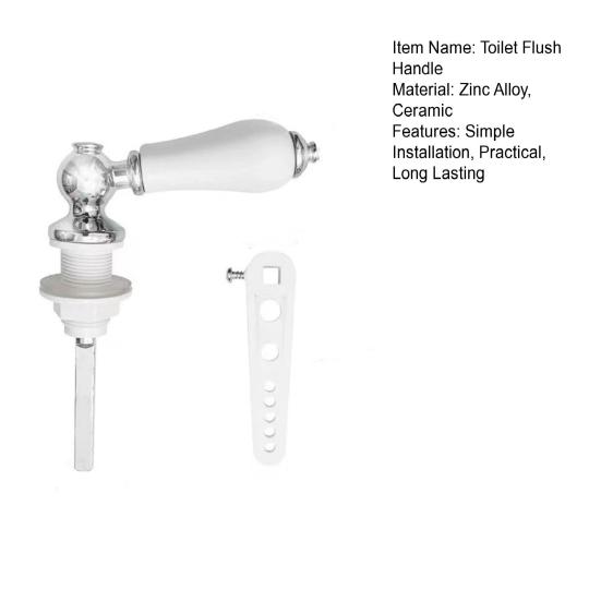 Ceramic Toilet Flush Handle Simple Installation Universal Fit Metal Handle Cistern Lever Toilet Flush Handle Replacement Parts