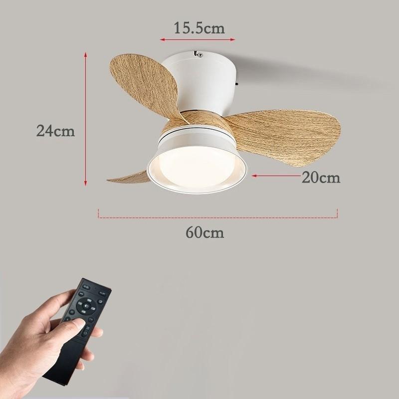 Household Frequency Conversion Ceiling Fan Light Kitchen Bedroom 3 Colors Light Adjustable Electric Ceiling Fan Lamp