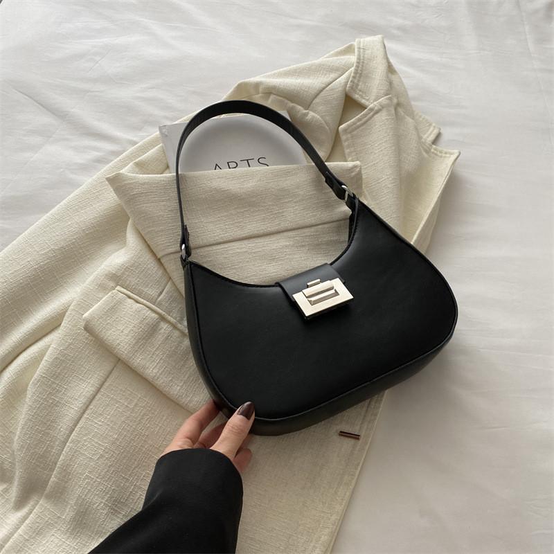 Шикарная винтажная весенняя женская сумка из искусственной кожи под мышкой в черном, белом, розовом и коричневом цветах