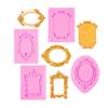 4Pcs Baroque Photo Frame Fondant Molds Vintage Photo Frame Molds Air Dry Clay Molds  Kitchen Baking