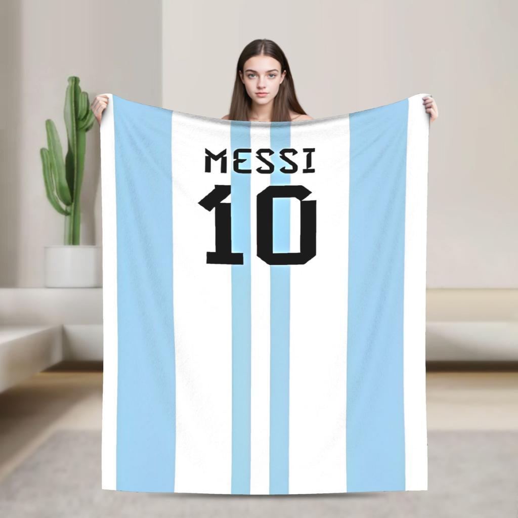 Argentina Number 10 Football Soccer Flannel Blanket Messied Awesome Throw Blanket for Home Hotel Sofa 150*125cm Bedspread