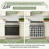 Decorative Bow Valance Buffalo Check Window Valance, Ruffled Curtain with Lace Trim And Bows, Light Filtering Rod Pocket for Kitchen Living