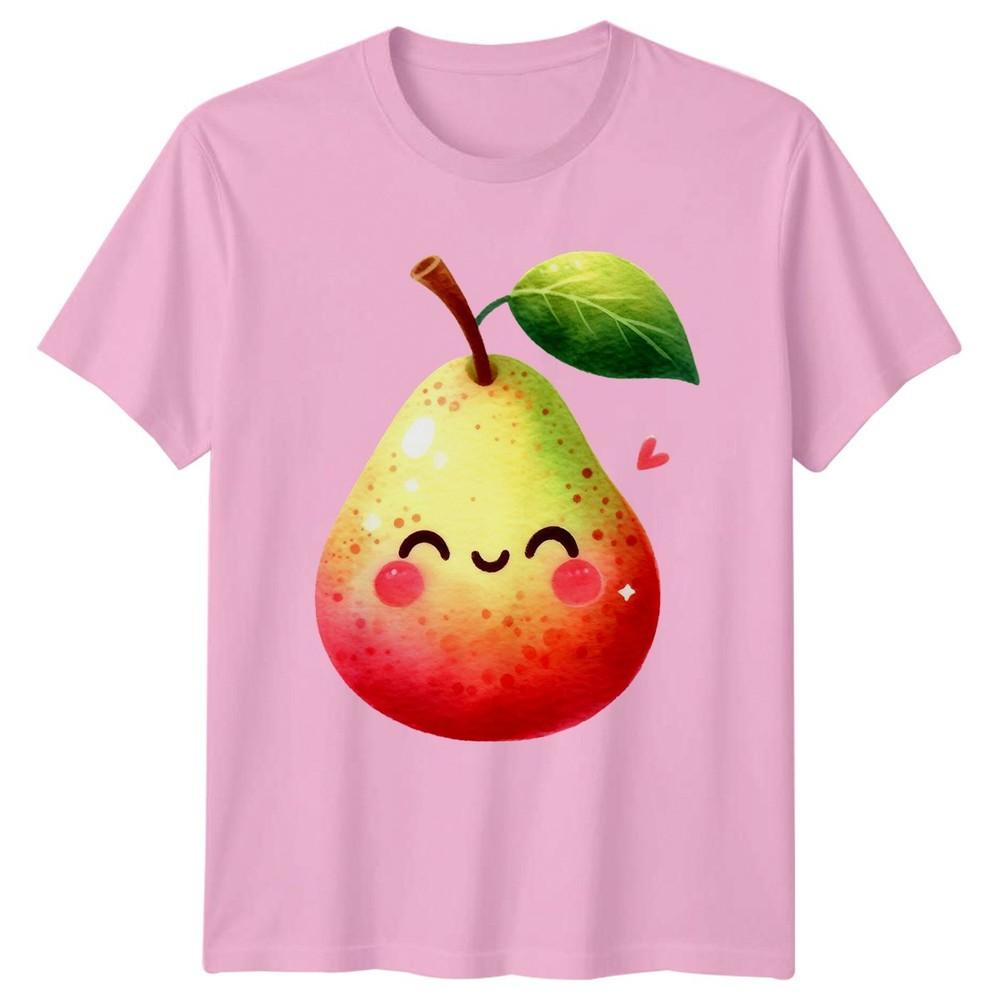 Cute Smiling Happy Pear Fruit TShirt Kawaii Food Fruits Birthday Gift