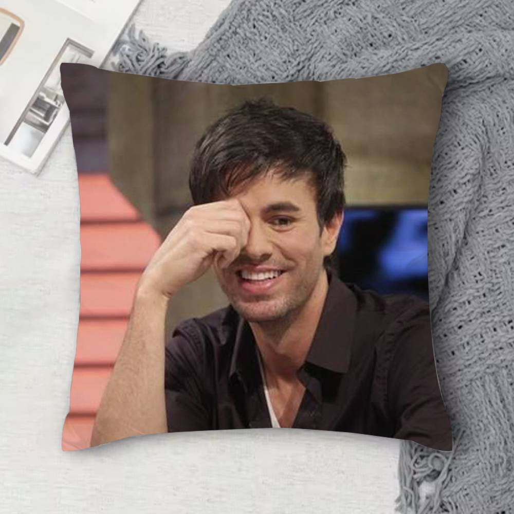 EEnrique Iglesias Doublesided Printed Square Decorative Cushion Cover for Sofa Living Room Home Decor