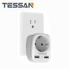 Tessan EU To US Travel Adapter with 2 USB (2.4A), 2 Pin Europe To 3 Pin USA Wall Charger for Travel /Home