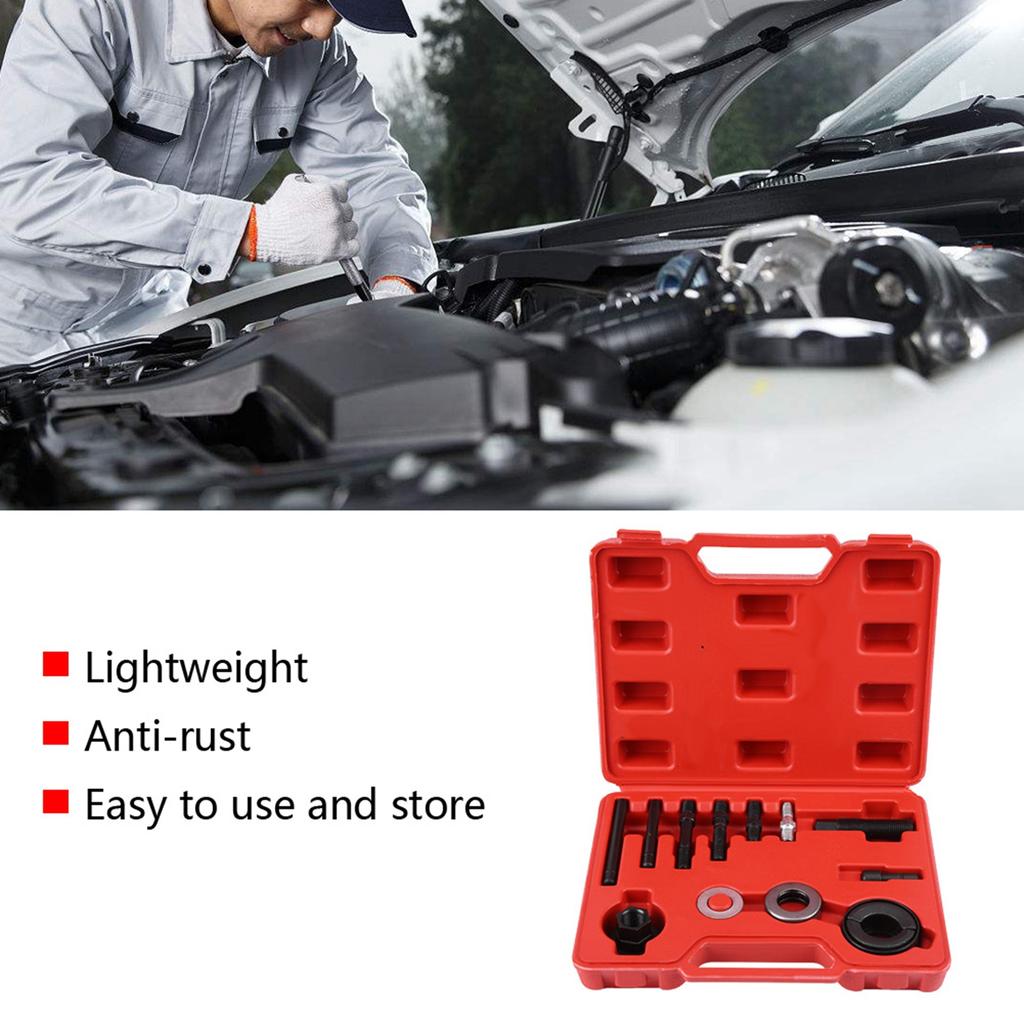 12 Pcs Car Power Steering Alternator Pump Pulley Puller Remover Disassembly Installer Tool