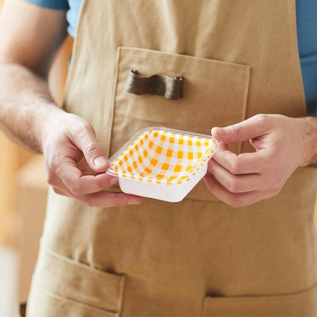 50 шт. Одноразовая пластиковая упаковочная коробка в клетку цвета INS с крышкой, коробка для упаковки домашнего кремового торта, коробка для пикника, суши, хлеба, бенто