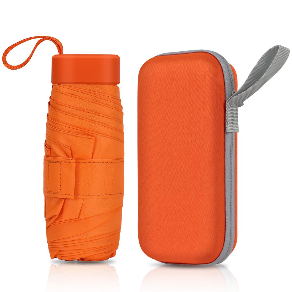 Mini Capsule Umbrella 6 Folding Windproof UV Protection Travel Folding Umbrella Small and Portable Solid Color Pocket Sunshade