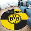 Borussia Custom Name Round Area Rug,Carpet Rug for Living Room Bedroom Sofa Playroom Decor,Non-slip Floor Mat