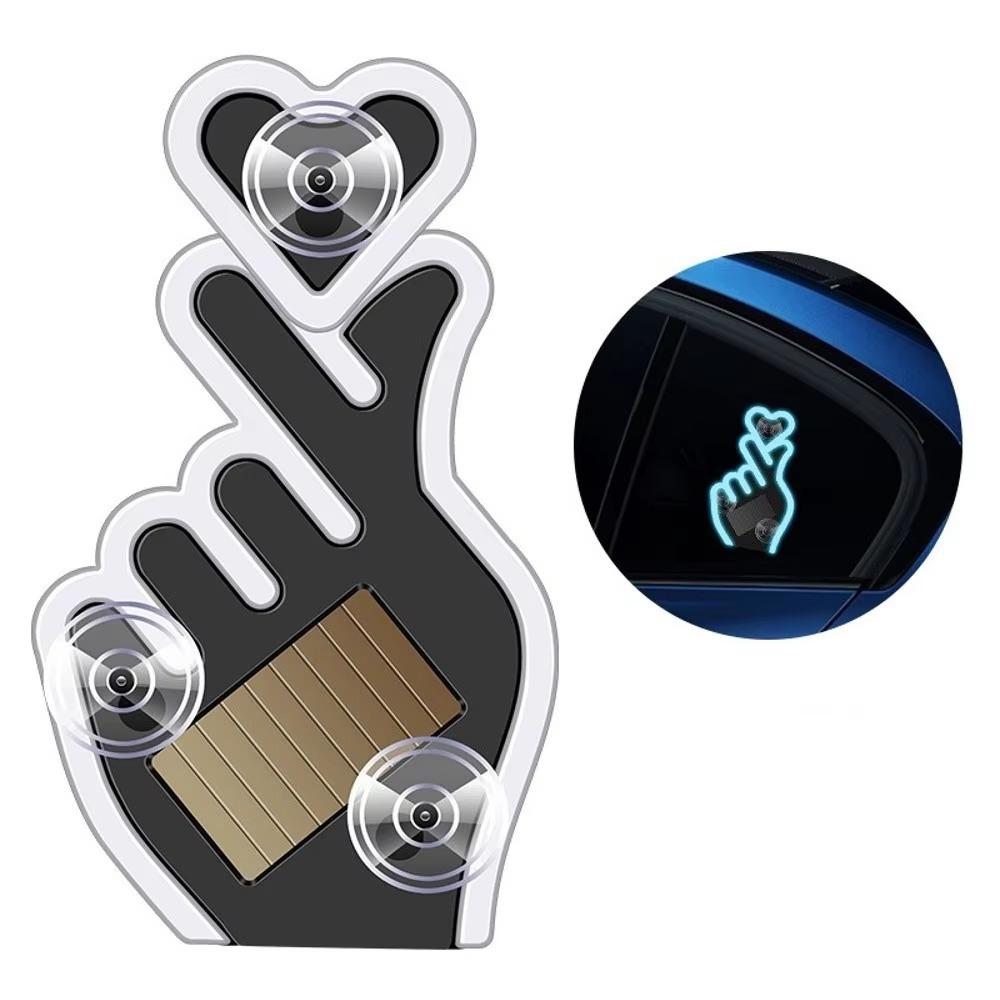 Solar-Powered Love Car Window Light Heart-Shaped Glowing Atmosphere Lamp Warning Light