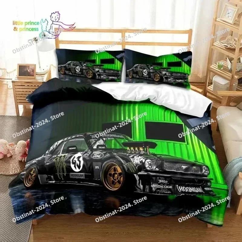 Автомобили для дрифта Крутой гоночный автомобиль Комплект постельного белья Односпальный Twin Full Queen King Размер Комплект для кровати Взрослый Детская спальня 3D-печать Мужчины Мальчики Подарок
