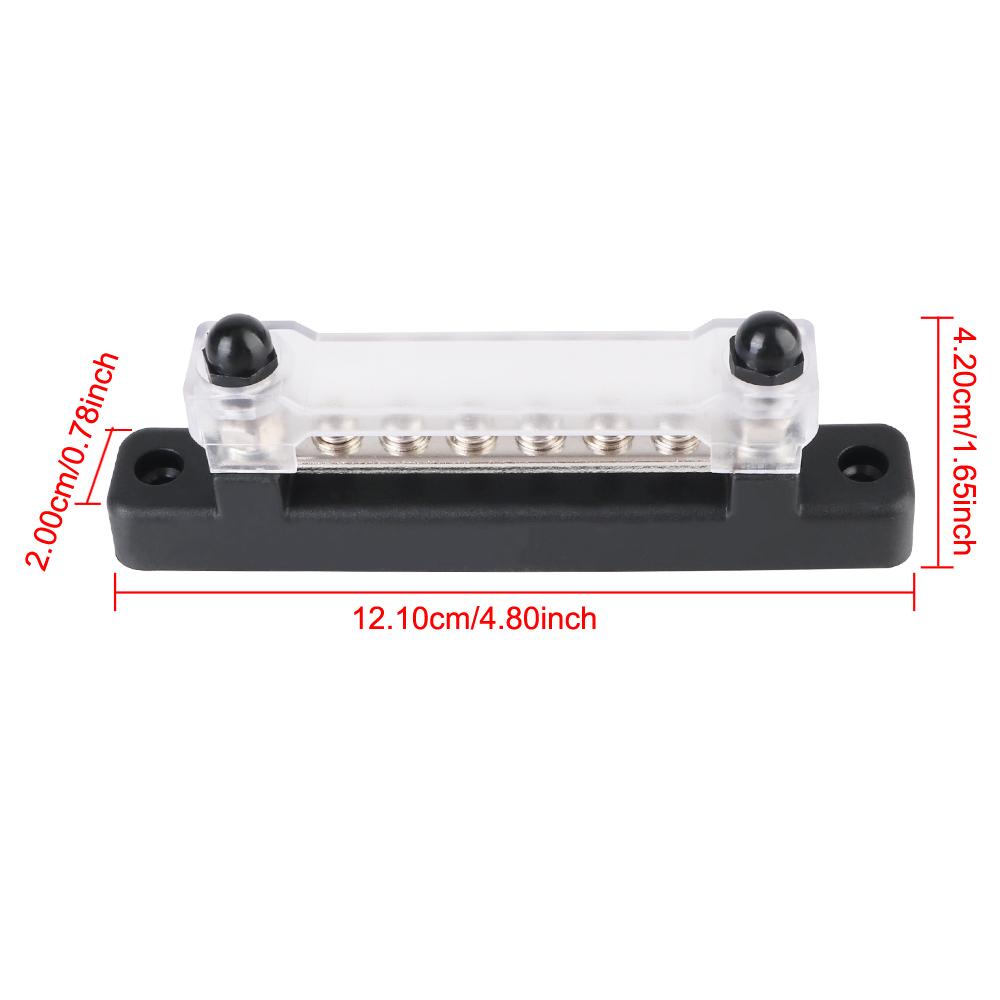 48V 150A DC Universal For Boat Truck RV Caravan Car Bus Bar Power Distribution Block 6 Ways Electro Junction Circuit Busbar Plug