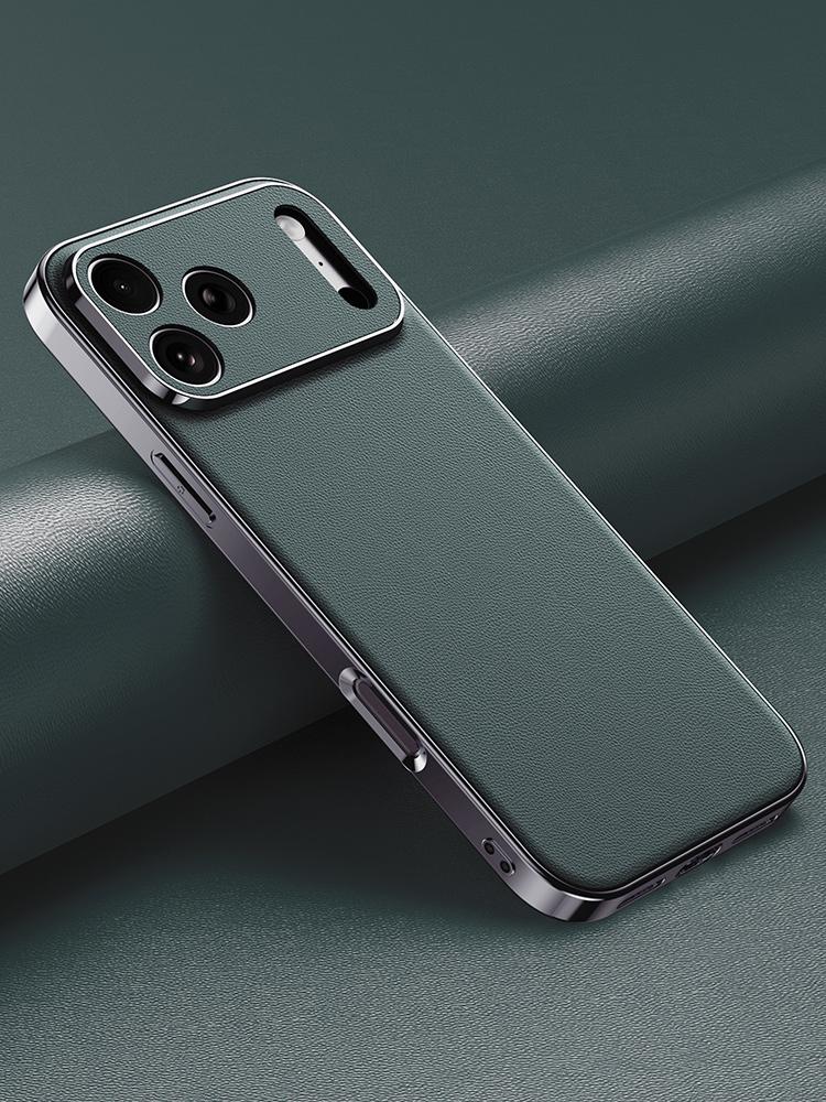 Кожаный чехол для телефона для iPhone 17 16 15 14 Pro Max Air 17Pro 16Pro Защита всей камеры Задняя крышка