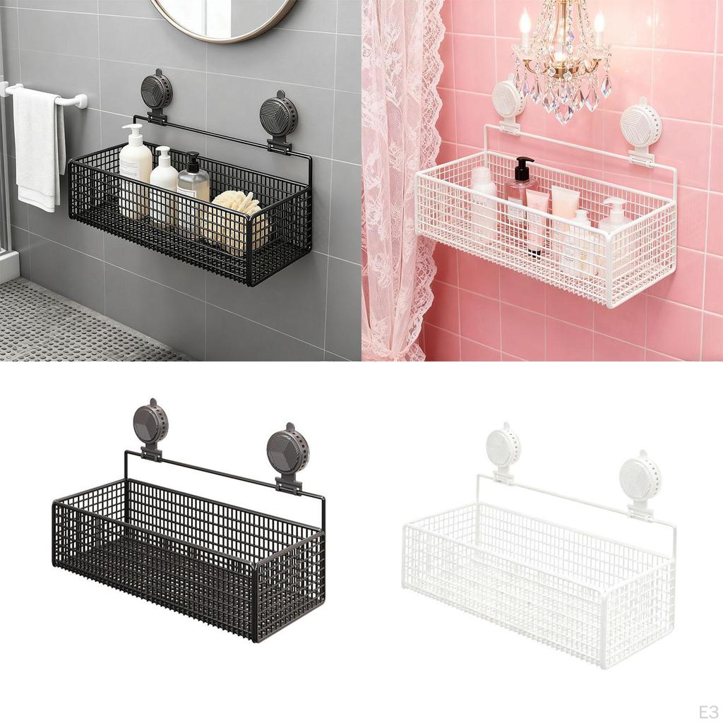 Полка-органайзер для ванной комнаты, многоцелевой держатель для хранения шампуня на присосках, настенный