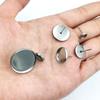20pcs Gold Color Stainless Steel Earring Base Glass Cabochon Cameo Blank Base Settings Bezels Tray Round DIY Earrings Making