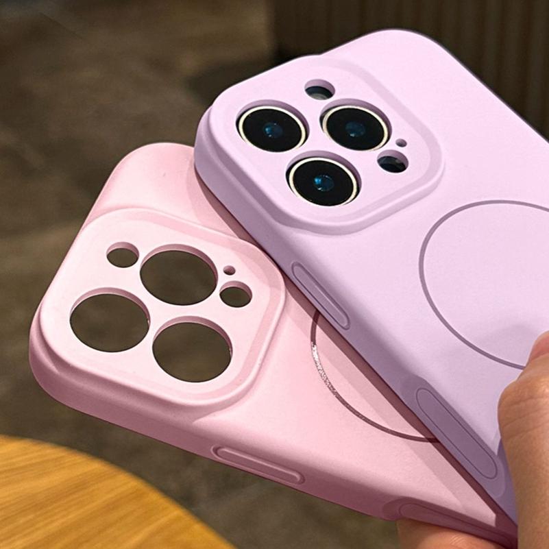 Luxury Liquid Silicone for Magsafe Case for iPhone 13 14 15 16 Pro Max Lens Protection Cover Sensitive Camera Control Button
