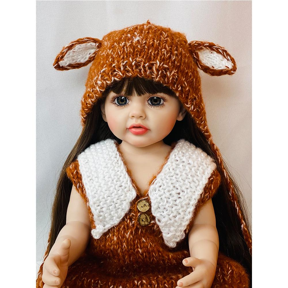 55 см кукла реборн, силиконовая водонепроницаемая кукла всего тела для маленьких девочек, принцесса, реалистичная мягкая сенсорная игрушка для детей