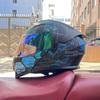 Motorcycle Helmet Peel-off Helmet Men's and Women's Full Helmets Bluetooth Personality Four-season Locomotive Big Tail National Standard