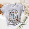 New York Tshirt New York City Landmarks T-Shirt City Graphic T Shirts Unisex Casual Short Sleeves Tops Y2k Top