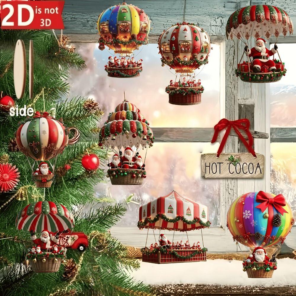 10Pcs Santa Claus Christmas Tree Hanging Portable Handmade Wooden Christmas Pendant Christmas Tree Decor Props