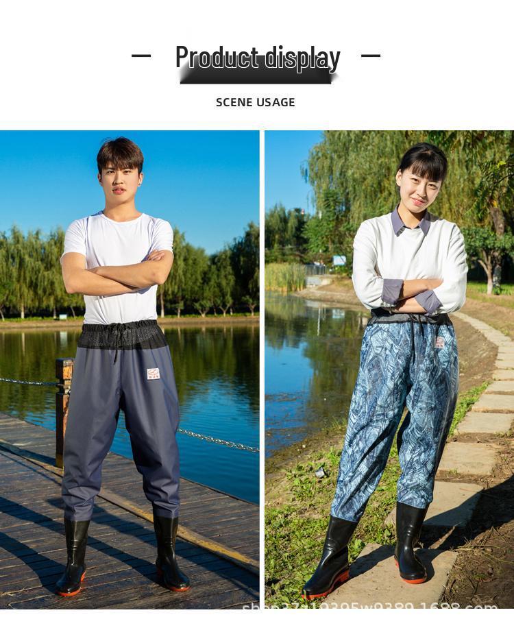 Водонепроницаемые забродные брюки с сапогами и кожаными чапсами для рыбалки