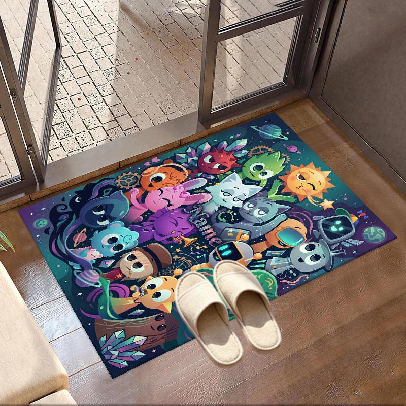 Custom Name Personalized Game Sprunki Print Carpet, Versatile Home Decor Rug, for Playroom, Apartment, Balcony, Entryway, Hallway Gift