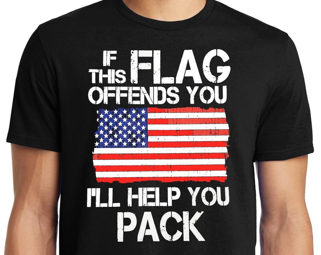Big Guys Rule Big and Tall King Size If This Flag Offends You I'll Help You Pack T-Shirt