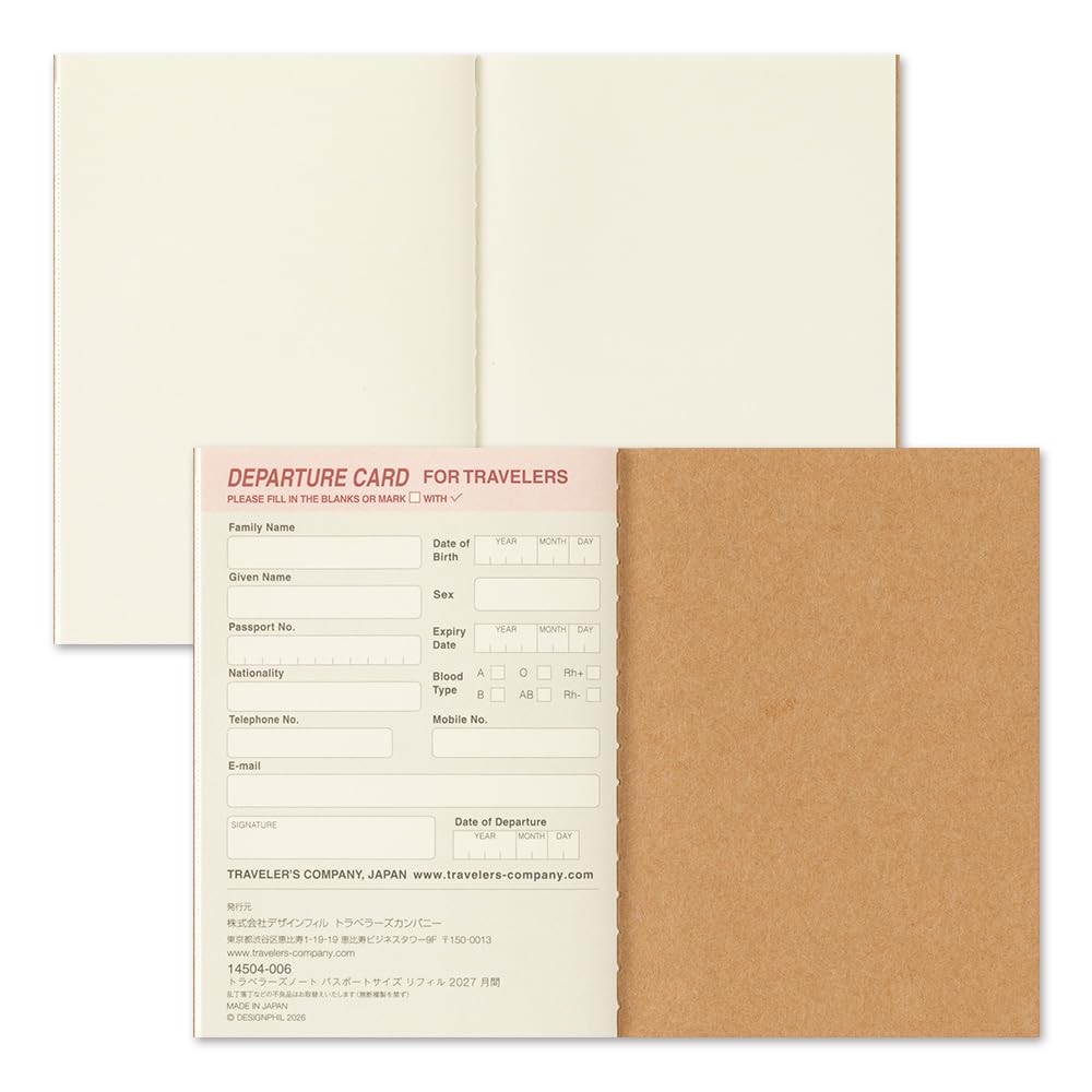 Traveler's Notebook Refill 2027 Passport Size Weekly 14498006 (Starting in January 2027)