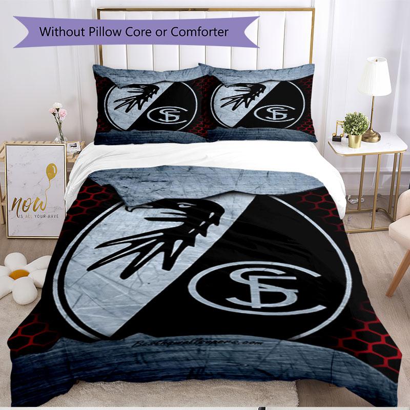 3pcs Duvet Cover Set (1*Duvet Cover + 2*Pillowcase, Without Core), SC Freiburg Print Soft All‑Season Bedding Set, Home Bedroom Decor Gift