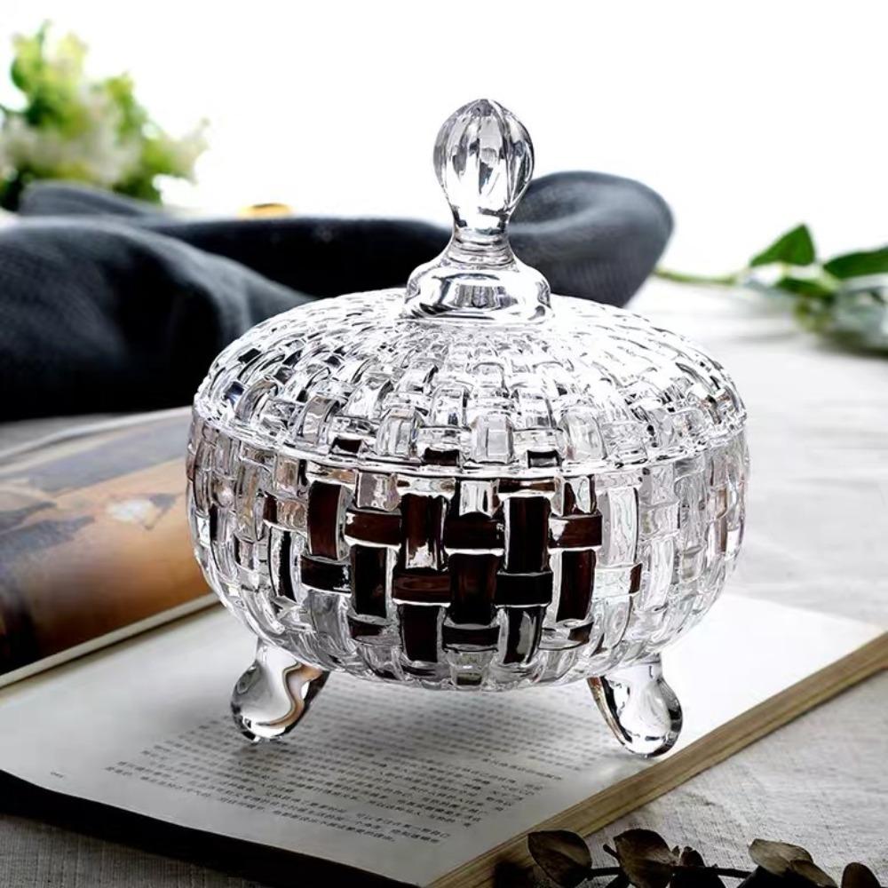 Glass European Style Candy Jar Colorful Snack Jar Elegant Halloween Candy Storage Box Living Room