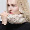 Knitted Ring Scarf Women Natural Rex Rabbit Fur Neckwarmer Winter Warm Fashion Female Scarves