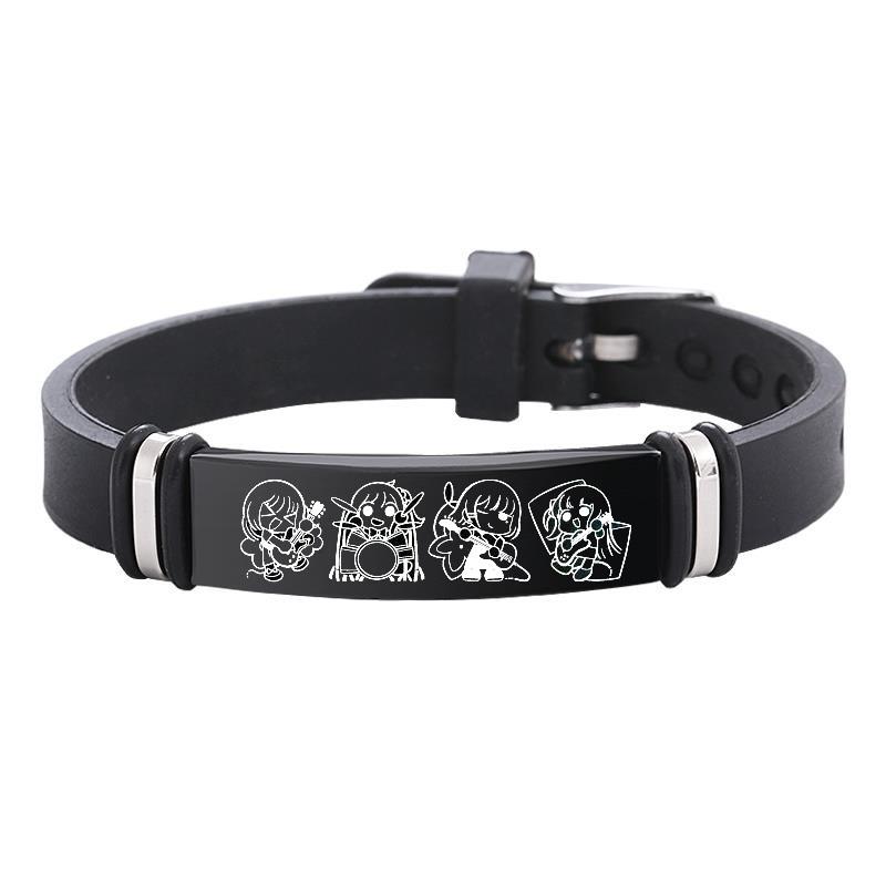 Аниме БОЧКИ РОК! Браслеты Gotou, браслет из нержавеющей стали для женщин и мужчин, силиконовый регулируемый браслет, ювелирные изделия для мужчин
